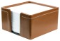 Preview: Zettelkasten mit 500 Blatt Papier CAMBRIDGE Top Grain Rindspaltleder mit heller Kontrastnaht hellbraun